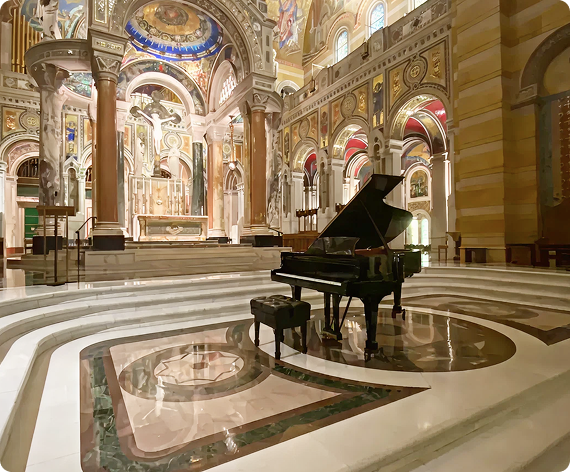 White grand piano